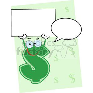 3639-Green-Dollar-Cartoon-Character clipart. Royalty-free image # 381258