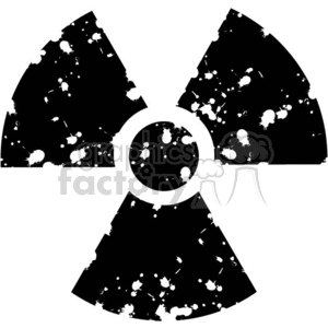 nuclear atomic cartoon radioactive toxic hazard symbol danger hazardous black white vinyl-ready