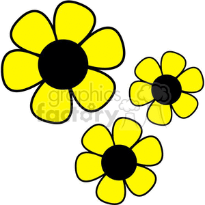 three yellow daisies clipart. Commercial use icon # 381931