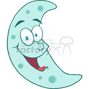 4114-Happy-Blue-Moon-Mascot-Cartoon-Character clipart. Commercial use image # 382055