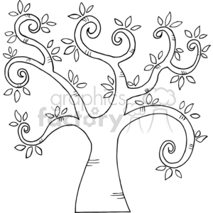 black and white swirl tree animation. Royalty-free animation # 382095