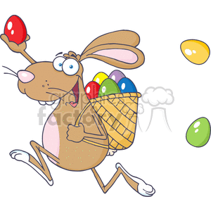 cartoon bunny delivering eggs clipart. Royalty-free image # 382110