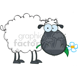 black cartoon sheep clipart.