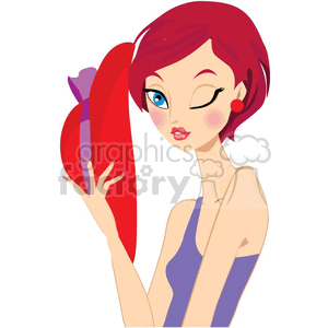 cute girl winking clipart. Commercial use icon # 382225