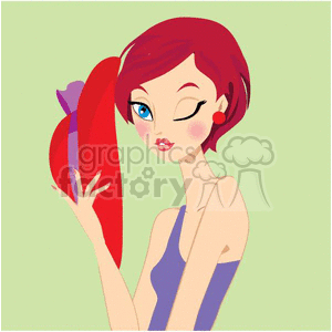 red head girl winking clipart. Royalty-free image # 382245