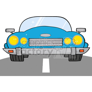 blue convertible  with yellow headlights  clipart. Royalty-free image # 382354
