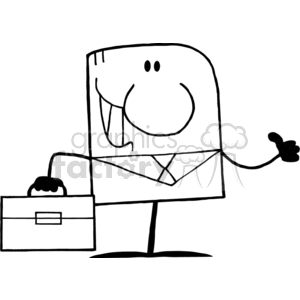 4341-Cartoon-Doodle-Businessman-Holding-A-Thumb-Up clipart. Royalty-free image # 382384