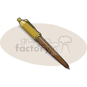 clipart - Cartoon brown pen.