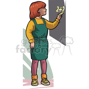 Cartoon student writing on the blackboard  clipart. Royalty-free image # 382574