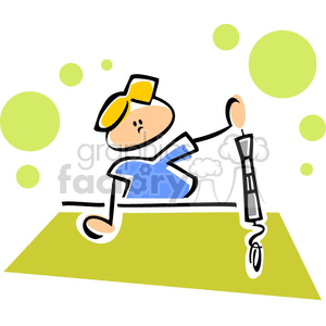 Cartoon student studying with an instrument clipart.