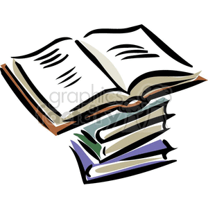 Cartoon stack of textbooks clipart. Commercial use image # 382803