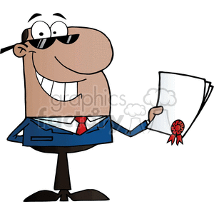 cartoon funny comic comical vector man busines businesman contract agreement certificate