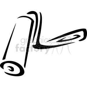 black and white paint roller clipart. Royalty-free image # 385041