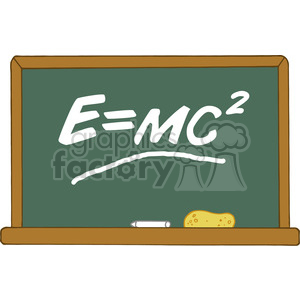 12827 RF Clipart Illustration Green Chalk Board With Einstein Formula E=mc2 clipart.
