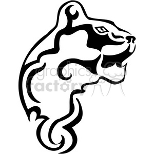 vector black+white animals wild outline vinyl-ready cougar cat lion tattoo
