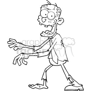 5075-Cartoon-Zombie-Walking-With-Hands-In-Front-Royalty-Free-RF-Clipart-Image clipart. Royalty-free image # 386245