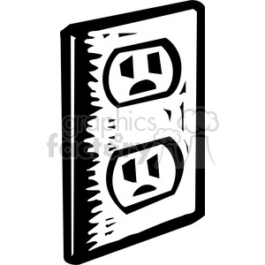 black and white wall oulet clipart. Commercial use image # 173677
