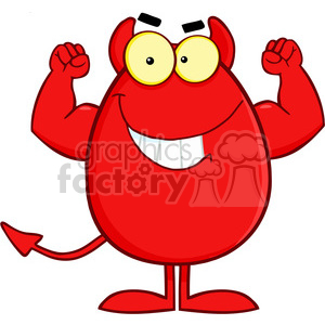 Royalty Free Strong Devil Easter Egg Cartoon Character clipart. Commercial use image # 386968
