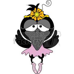 Crow 4 Ballerina in color clipart.
