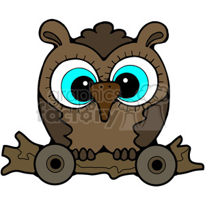 Pull Toy Owl 3 color clipart. Commercial use image # 387319