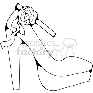 cartoon heel heels high black+white