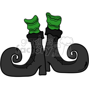 witch boots Halloween feet cartoon