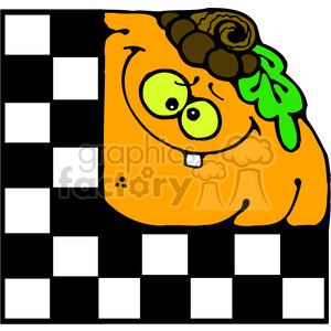 Pumpkin Checker Sqr in color clipart. Royalty-free image # 387590
