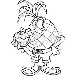 cartoon funny silly comical characters pineapple fruit