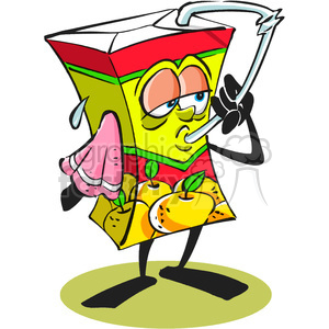 cartoon juice box drinking itself clipart. Commercial use image # 388234