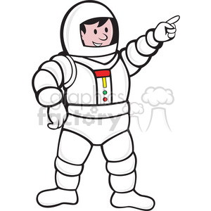 clipart - astronaut pointing front.
