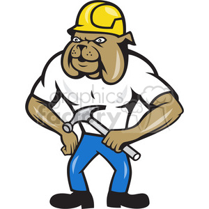 bulldog construction worker clipart.