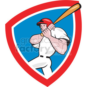 clipart - baseball player batting follow thru.