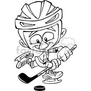 cartoon hockey player outline clipart. Royalty-free image # 390663