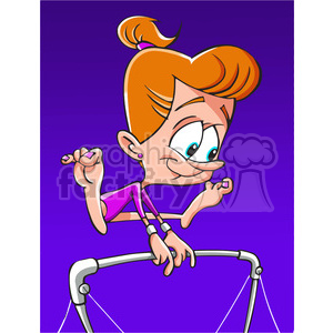 girl doing gymnastics cartoon clipart. Royalty-free image # 390683