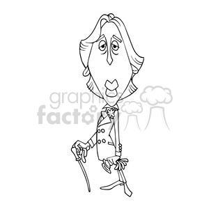 Oscar Wilde bw cartoon caricature clipart. Royalty-free image # 391664