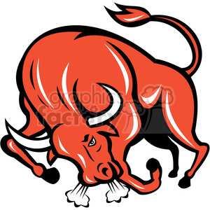 charging red bull shape clipart.