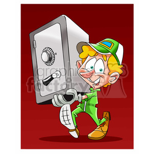 image of man carrying a safe caja fuerte clipart. Royalty-free image # 394056