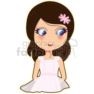 Flower Girl cartoon character vector image clipart.