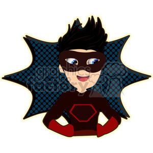 Superhero Boy cartoon character vector image clipart. Royalty-free image # 394960