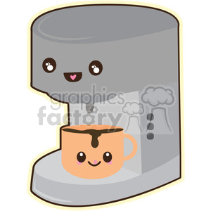Filter coffee  cartoon character vector clip art image clipart. Royalty-free image # 395006
