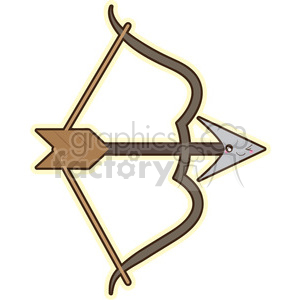 Bow and arrow cartoon character vector clip art image clipart.