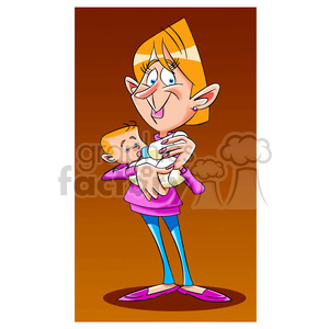 mother feeding a baby clipart.