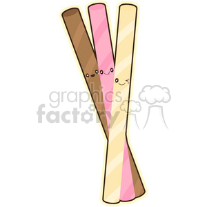 Wafer sticks cartoon character vector clip art image clipart. Commercial use image # 395272