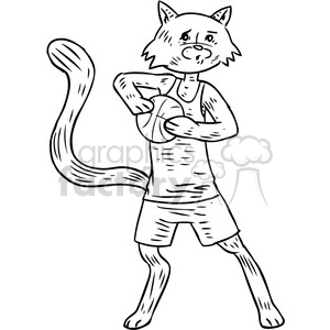 basketball cat vector RF clip art images clipart. Commercial use image # 397070