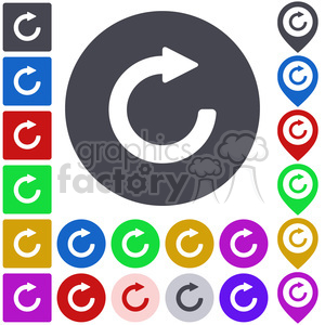 refresh arrow curved curved arrow round round arrow reload circle rotate button icon symbol sign set vectorabstract app badge business color colored colorful concept design element flat graphic interface logo mark panel pictogram pin pointer vector sign refresh arrow button rotate symbol simple square ui web website icon+packs