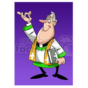 paul the cartoon priest character clipart.