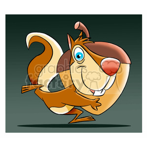 luke the cartoon squirrel carrying a large acorn clipart. Royalty-free image # 397584