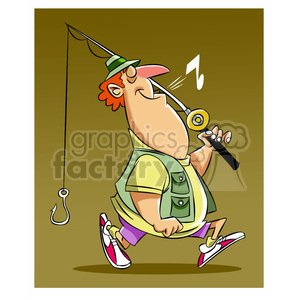 stan the cartoon fishing character whistling clipart.