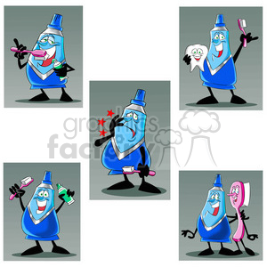 mo the toothpaste cartoon character clip art image set clipart.