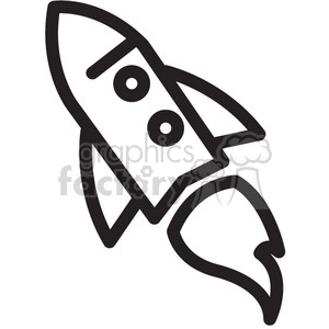 rocket in space vector icon clipart.